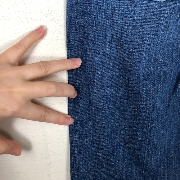 AYR Womens The Pop Jeans Size 29 Short Blue Wash Straight Leg Raw Hem - Picture 15 of 15